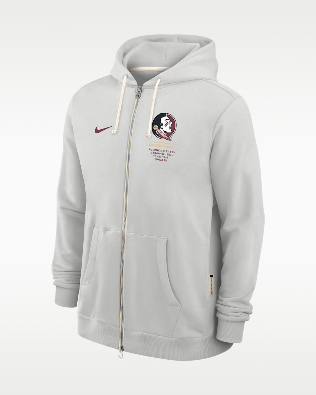 Florida State Sideline Standard Issue Men's Nike Dri-FIT College Full-Zip Hoodie - Photon Dust