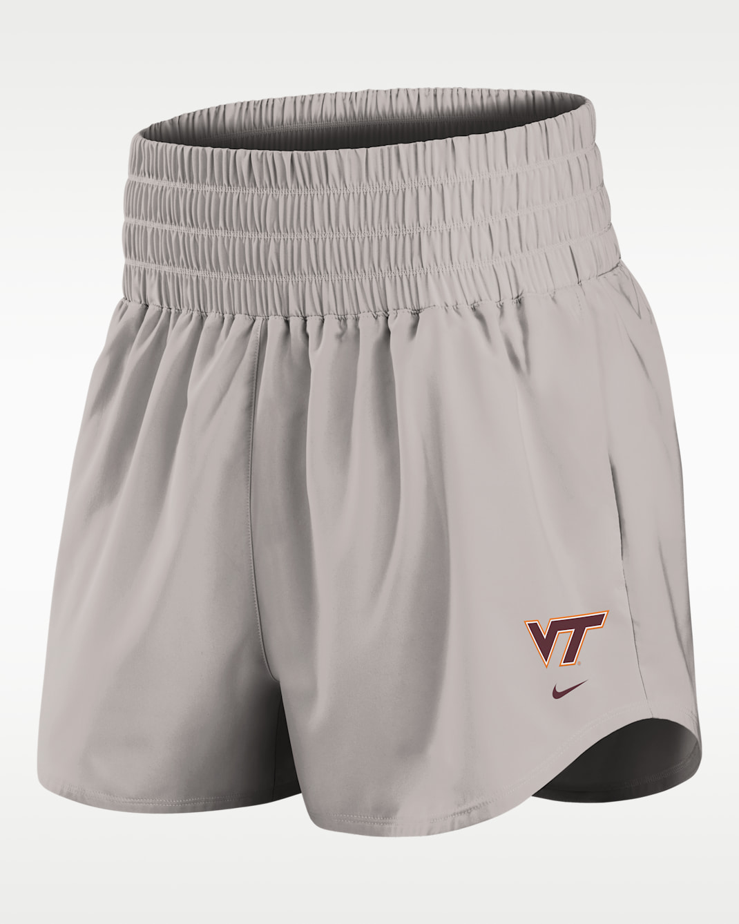 Virginia Tech Primary Logo One Women's Nike Dri-FIT College Shorts - Light Iron Ore