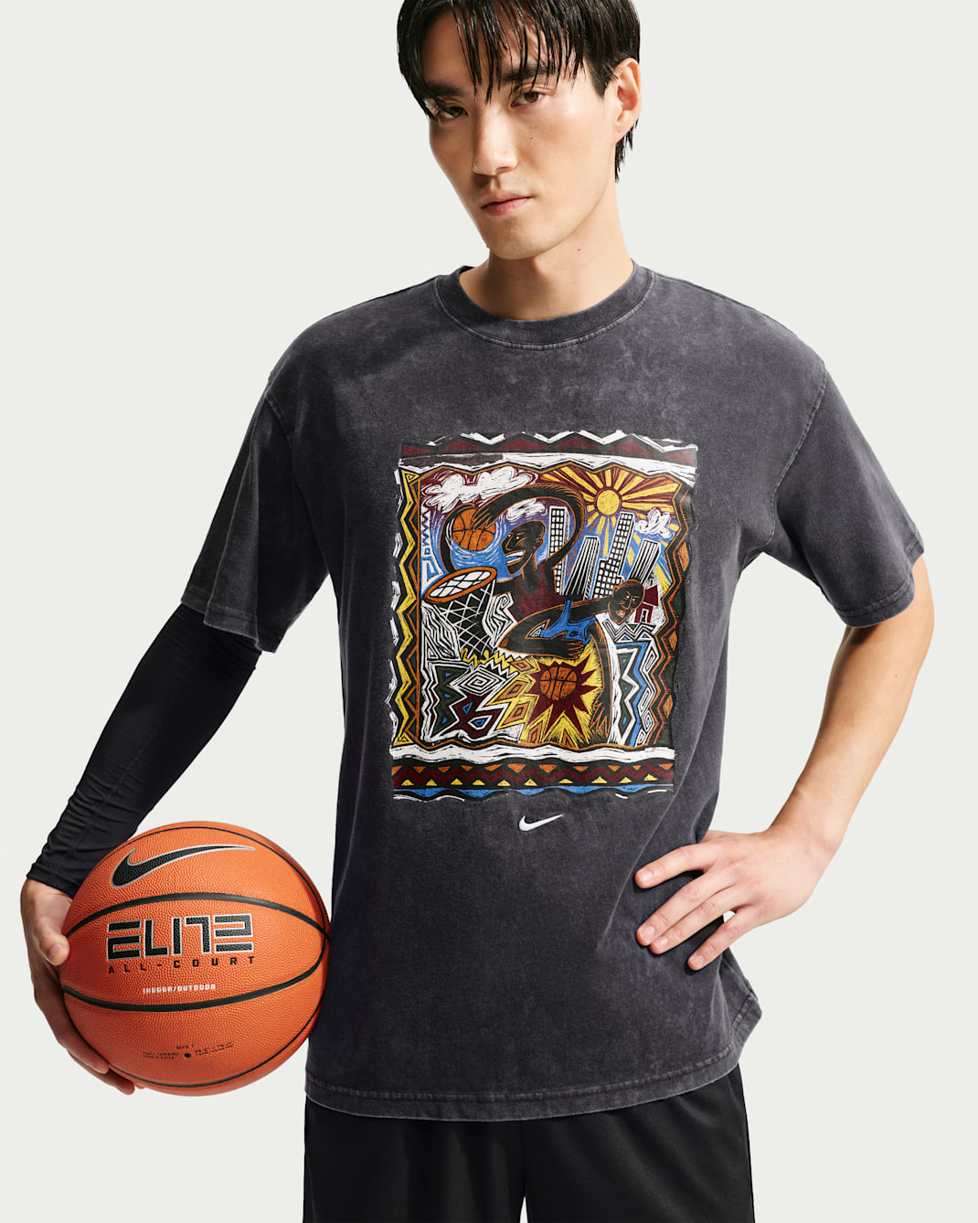 Playera de básquetbol para hombre Nike - Negro