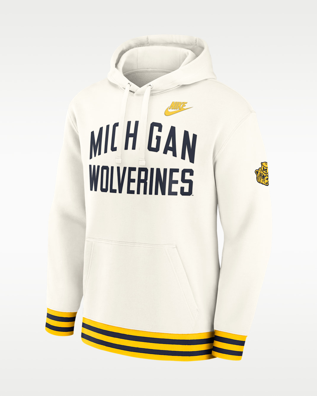 Michigan Legacy Men's Nike College Pullover Hoodie - Cream/Gold