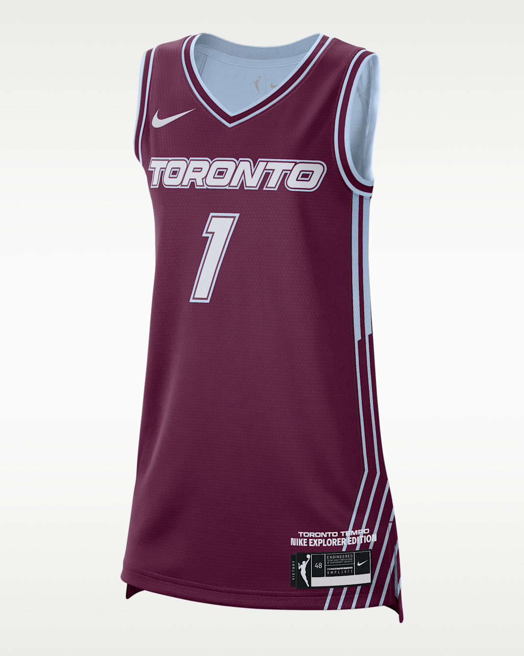 Maillot Nike Dri-FIT WNBA Victory Kiki Rice Toronto Tempo 2026 pour femme - Bordeaux/Hydrogen Blue