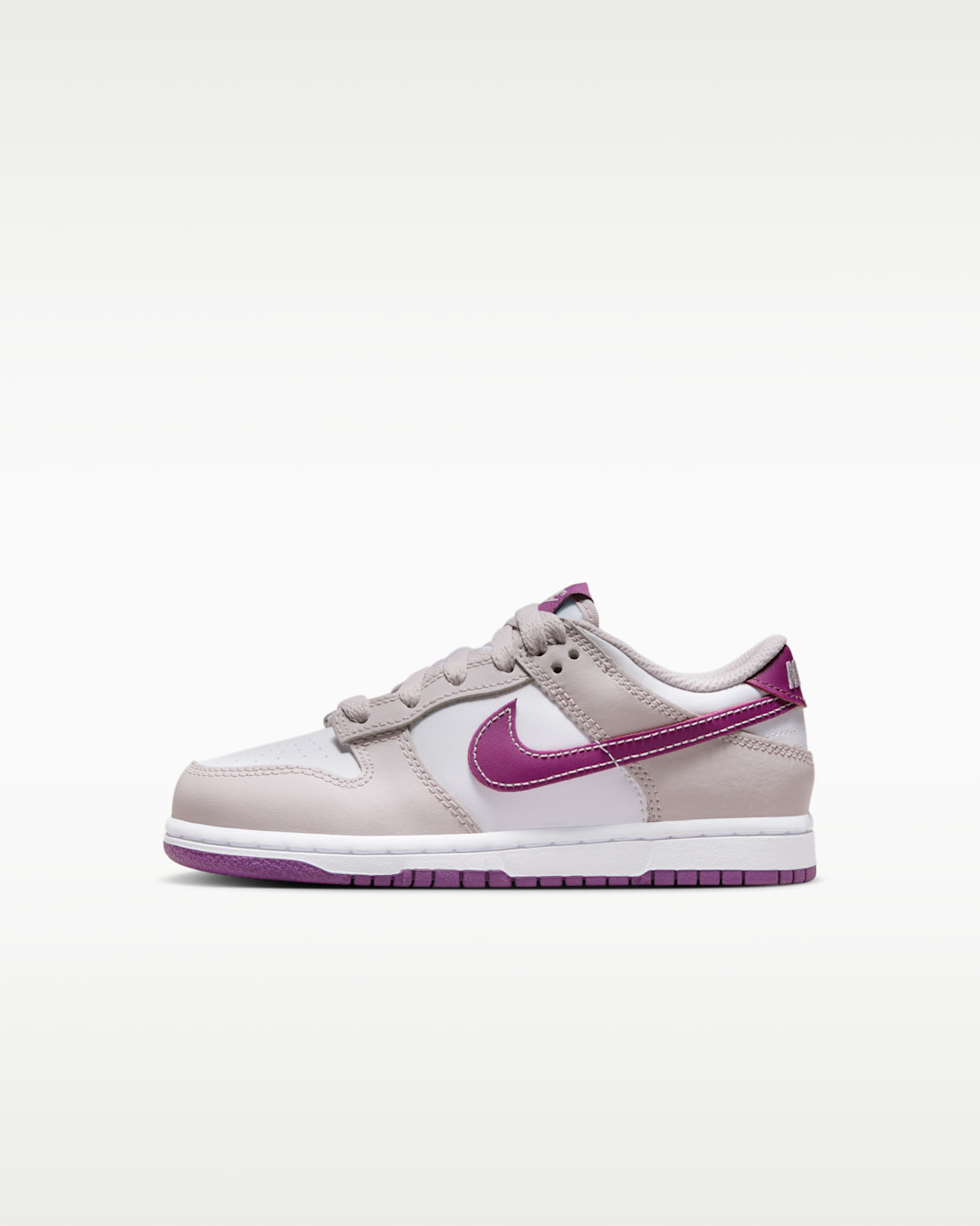 Nike Dunk Low Little Kids' Shoes - White/Platinum Violet/Viotech