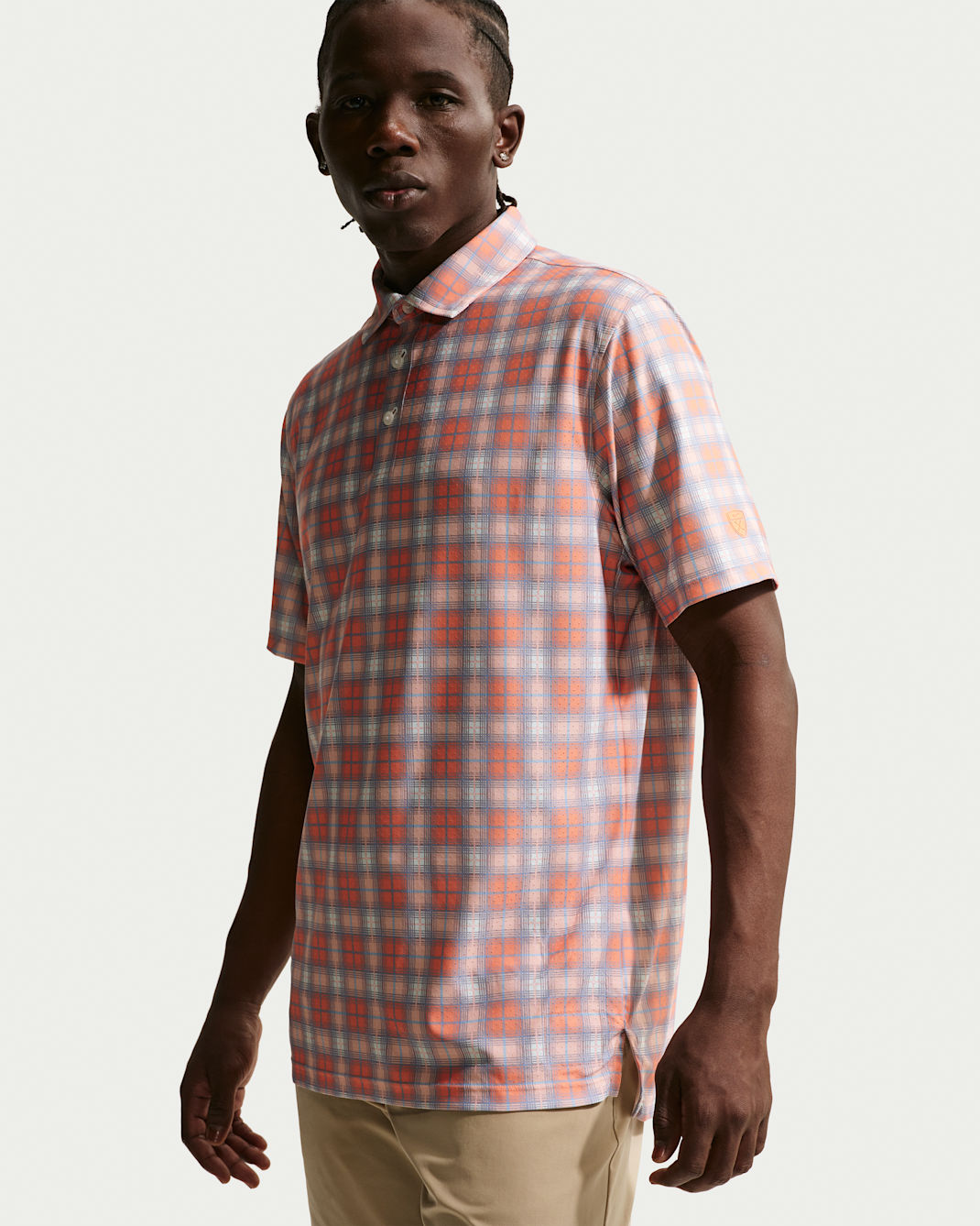 Polo da golf Dri-FIT Nike Tailored Performance Tartan – Uomo - Orange Frost/Orange Frost