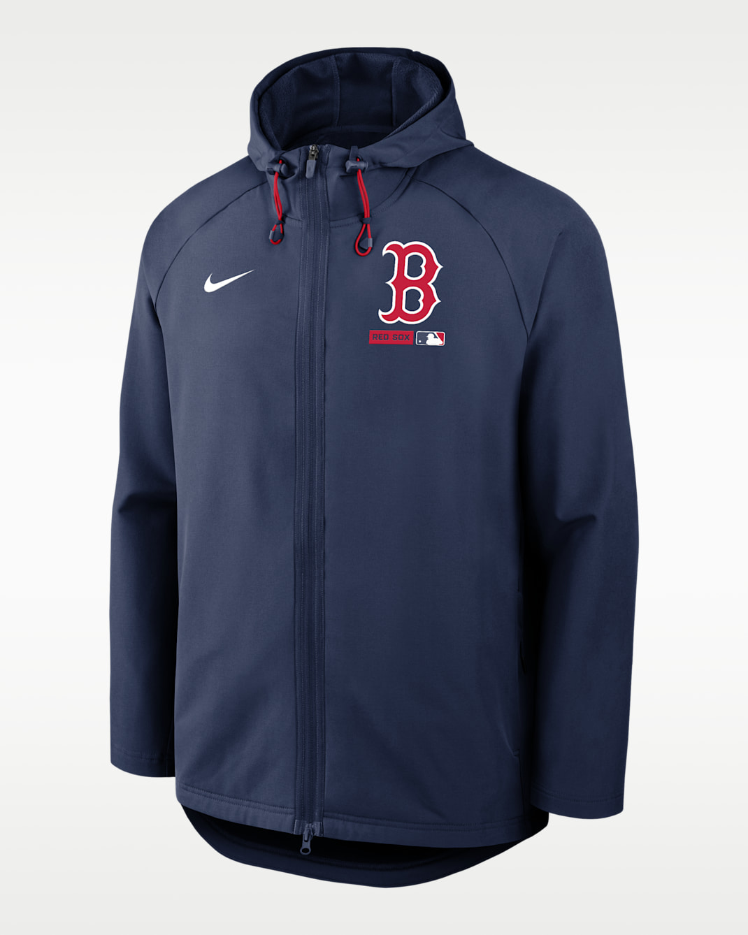 Chamarra Nike Therma-FIT de la MLB con gorro y cierre completo para hombre Boston Red Sox Authentic Collection - Azul marino medianoche