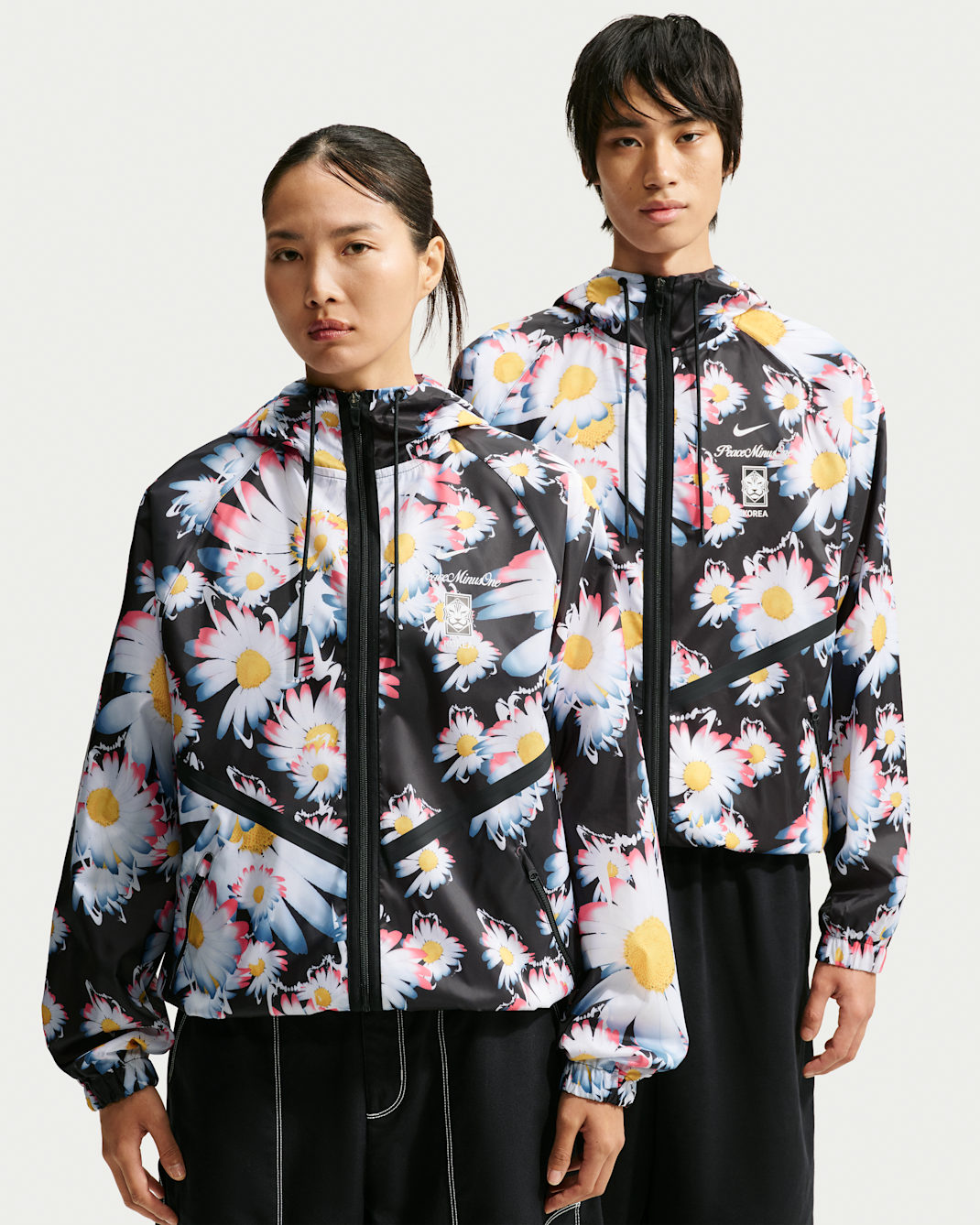 Korea x PEACEMINUSONE Men's Anthem Jacket - Black/White