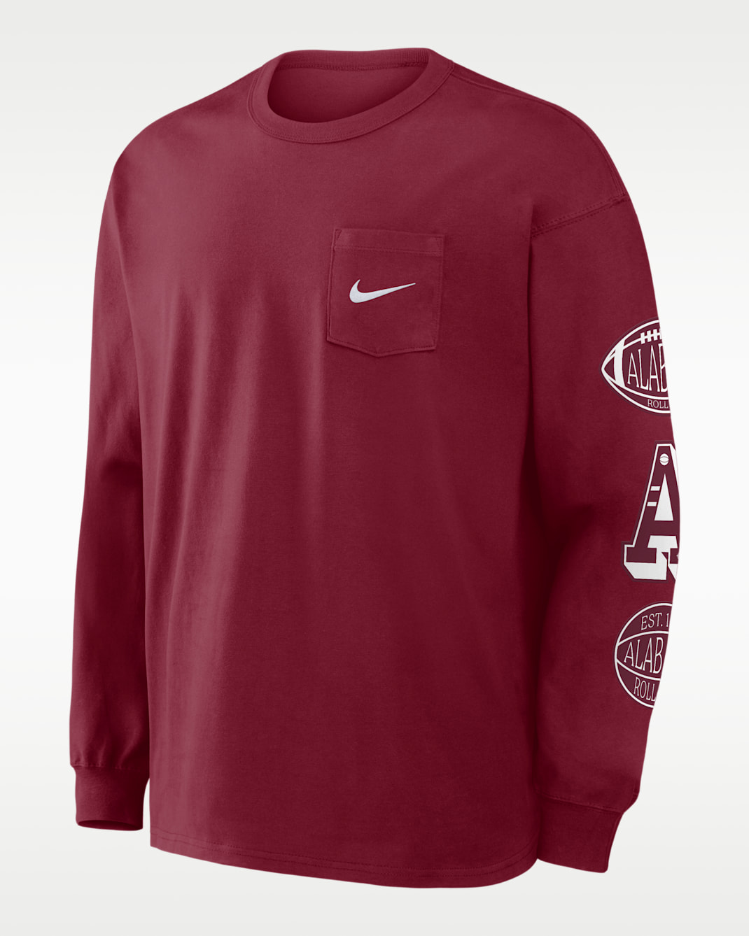 Alabama Academic Max90 Pocket Men's Nike College Long-Sleeve T-Shirt - Crimson