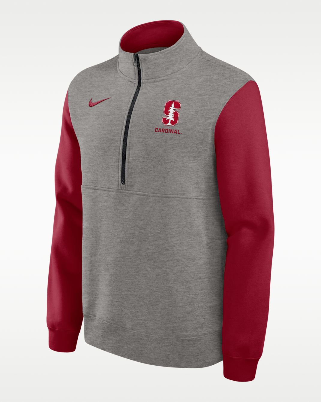Stanford Club Men's Nike College 1/2-Zip Crew - Grey Heather