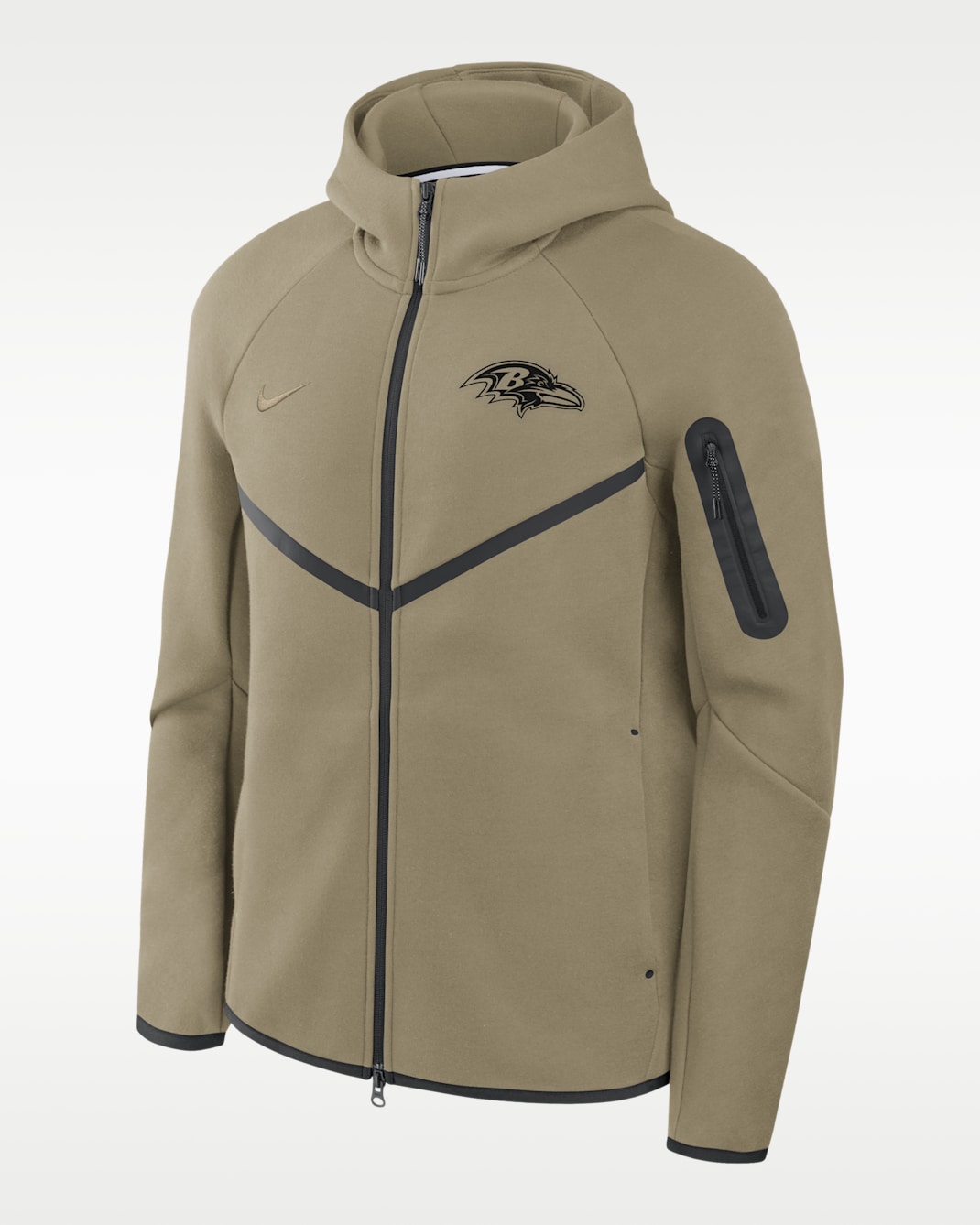 Baltimore Ravens Tech Fleece Windrunner Men's Nike NFL Full-Zip Hooded Jacket - Olive/Black/Olive