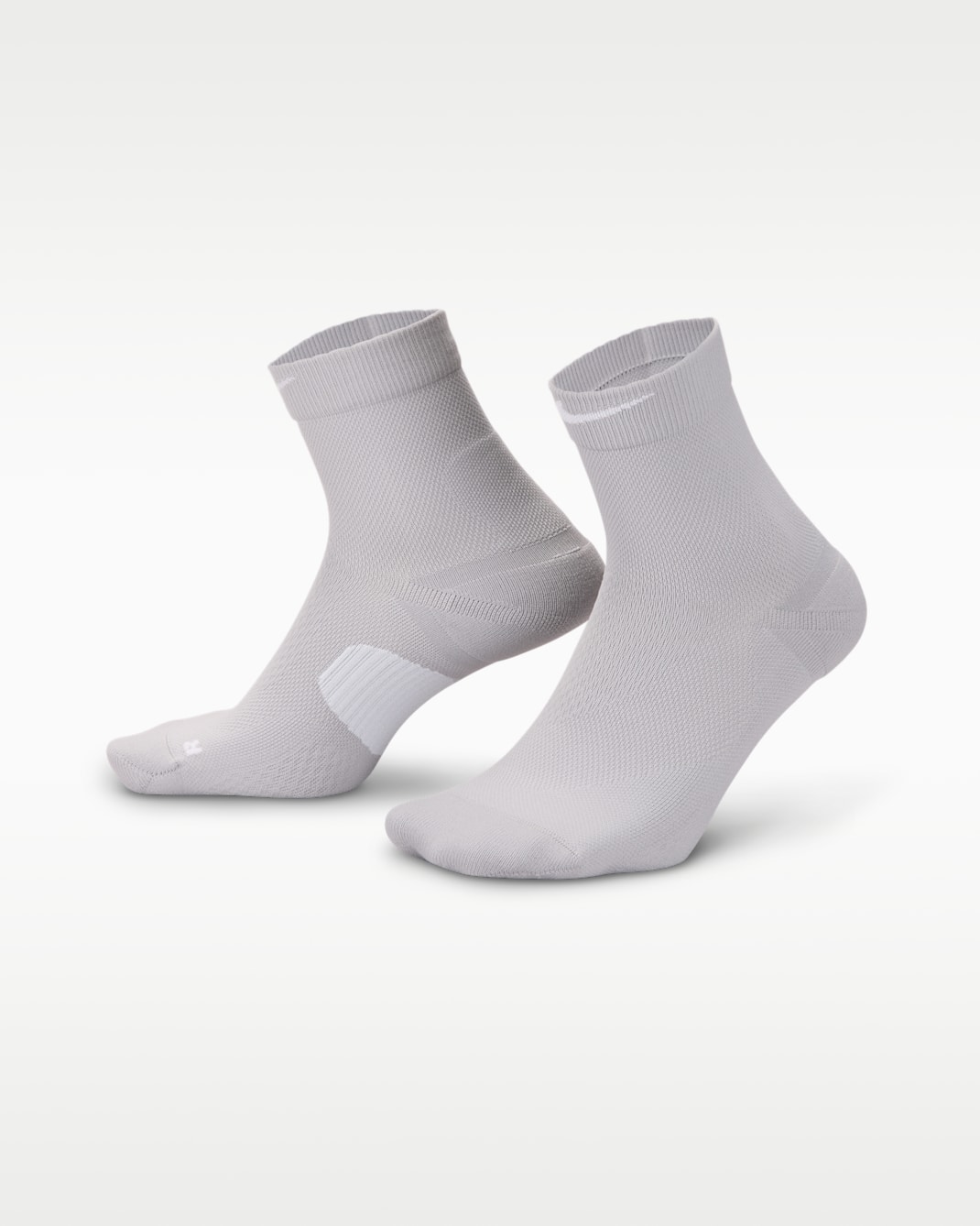 Nike Running Midweight Micro Crew Socks (1 Pair) - Light Smoke Grey/Pure Platinum/Light Smoke Grey/White