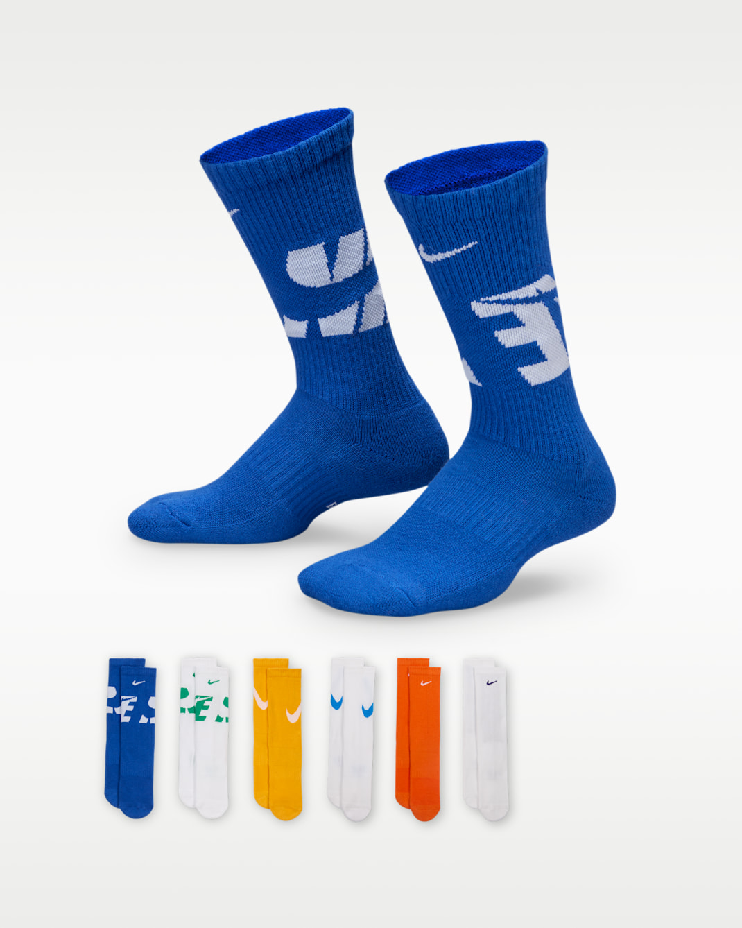 Calcetines largos con amortiguación para niños Nike Everyday (6 pares) - Multicolor