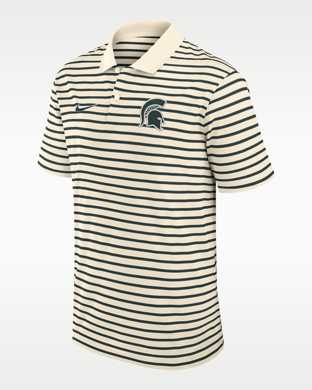 Michigan State Striped Men's Nike Dri-FIT College Polo - Tan/Beige