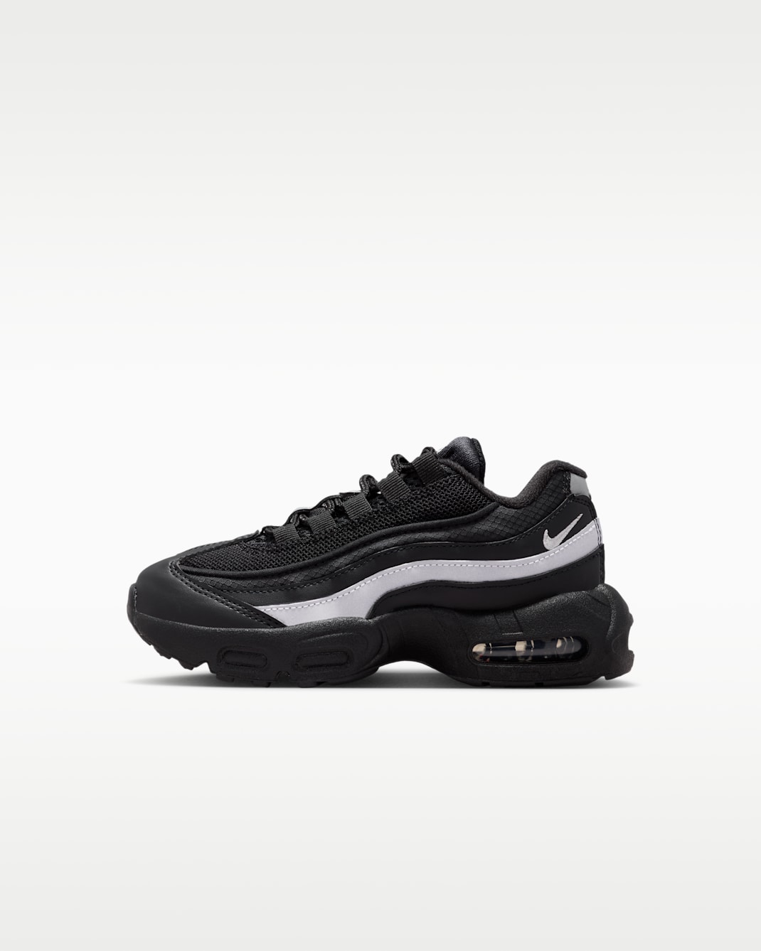 Nike Air Max 95 Recraft Little Kids' Shoes - Black/Black/White/Metallic Silver