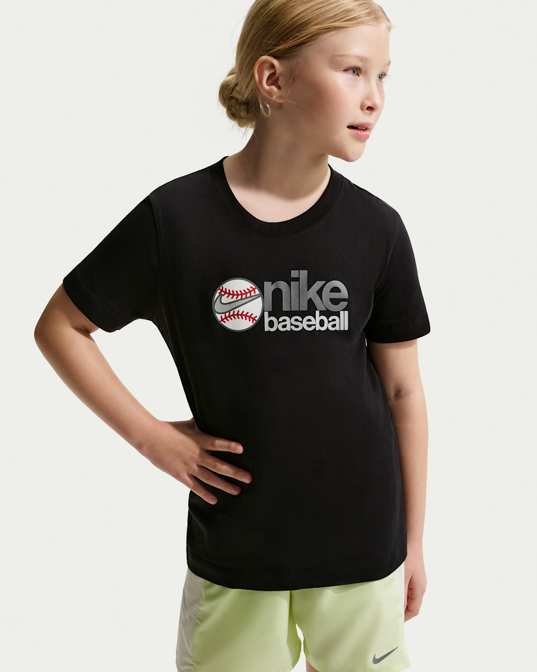 Playera de béisbol para niños talla grande Nike - Negro