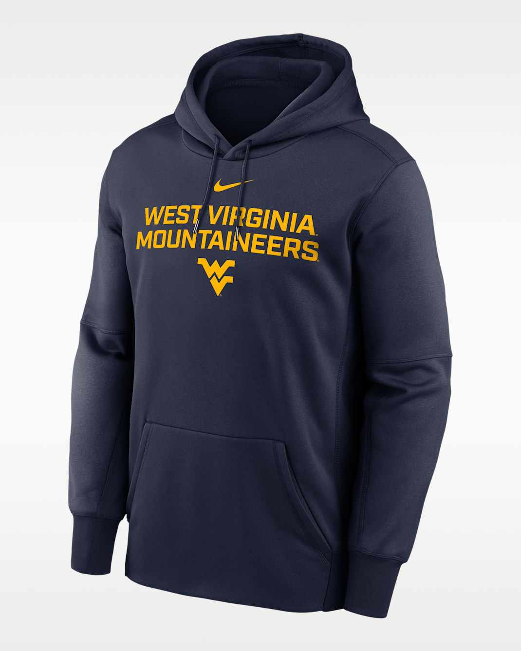 West Virginia Team Stacked Men’s Nike Therma College Pullover Hoodie - Navy