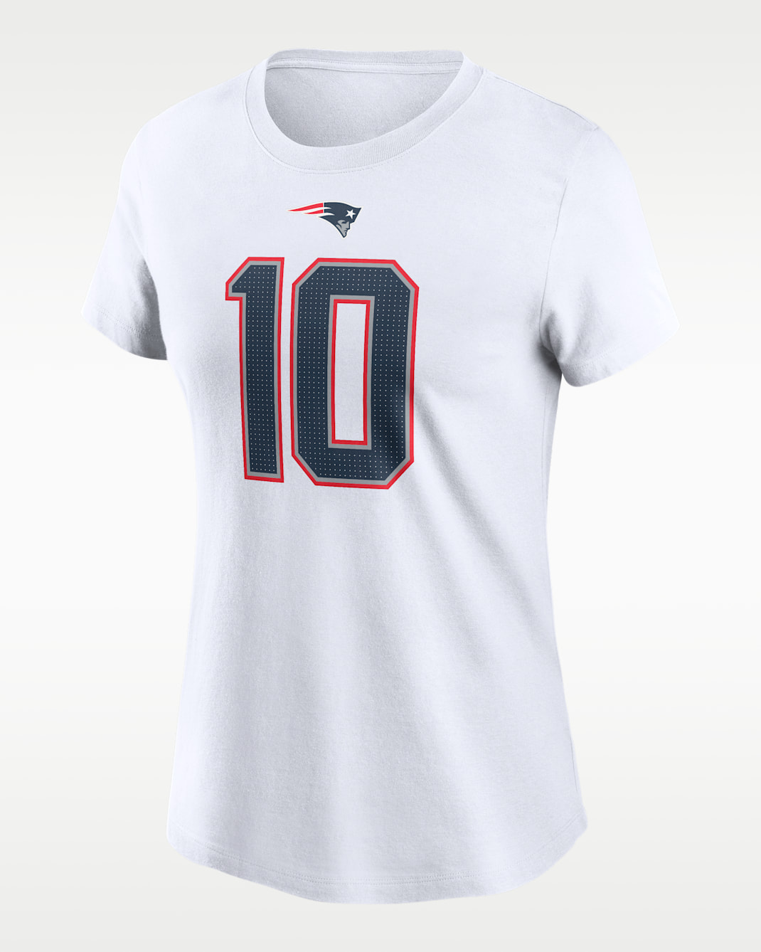 Playera Nike de la NFL para mujer Drake Maye New England Patriots - Blanco