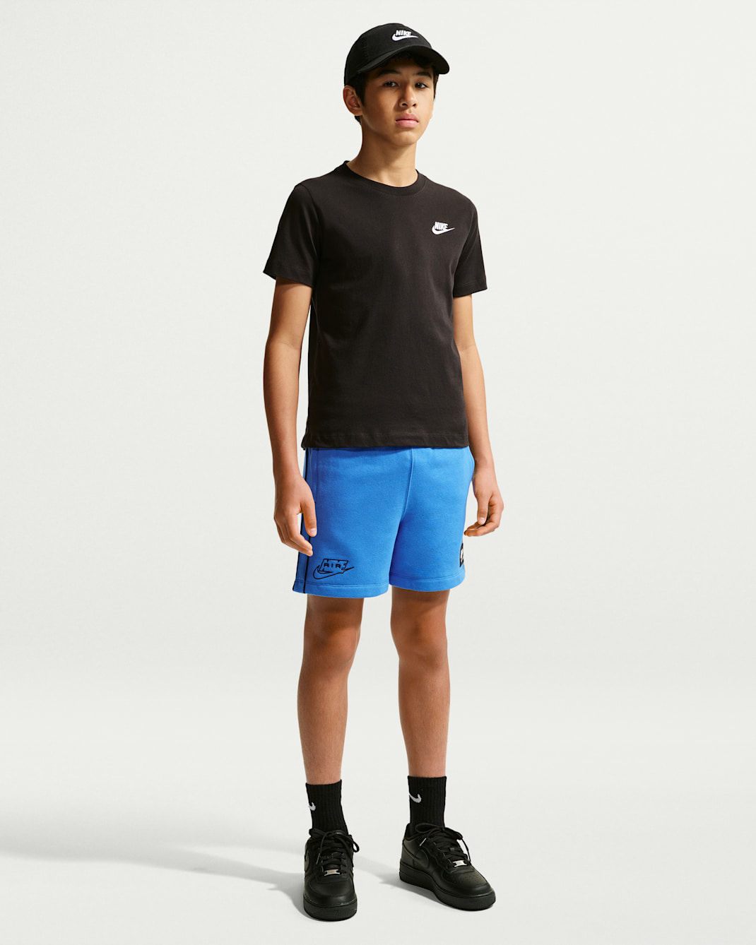 Nike Air Fleece-Shorts (ältere Kinder) - Blue Crystal/Schwarz/Schwarz