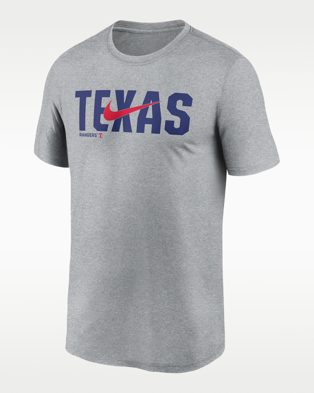 Texas Rangers Swoosh Legend Men's Nike Dri-FIT MLB T-Shirt - Grey Heather