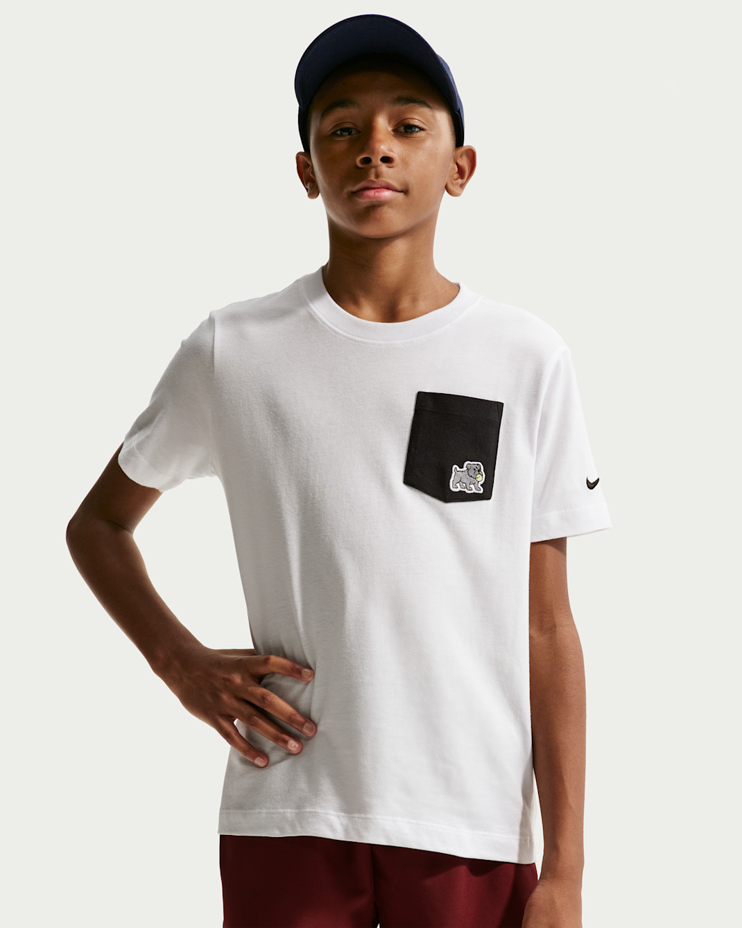Nike Sportswear Big Kids' Pocket T-Shirt - White/Black