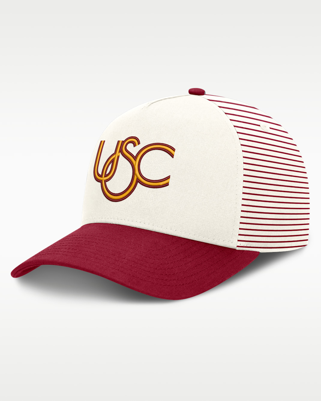 USC Rise Men's Nike Dri-FIT College A-Frame Adjustable Hat - White/Team Crimson