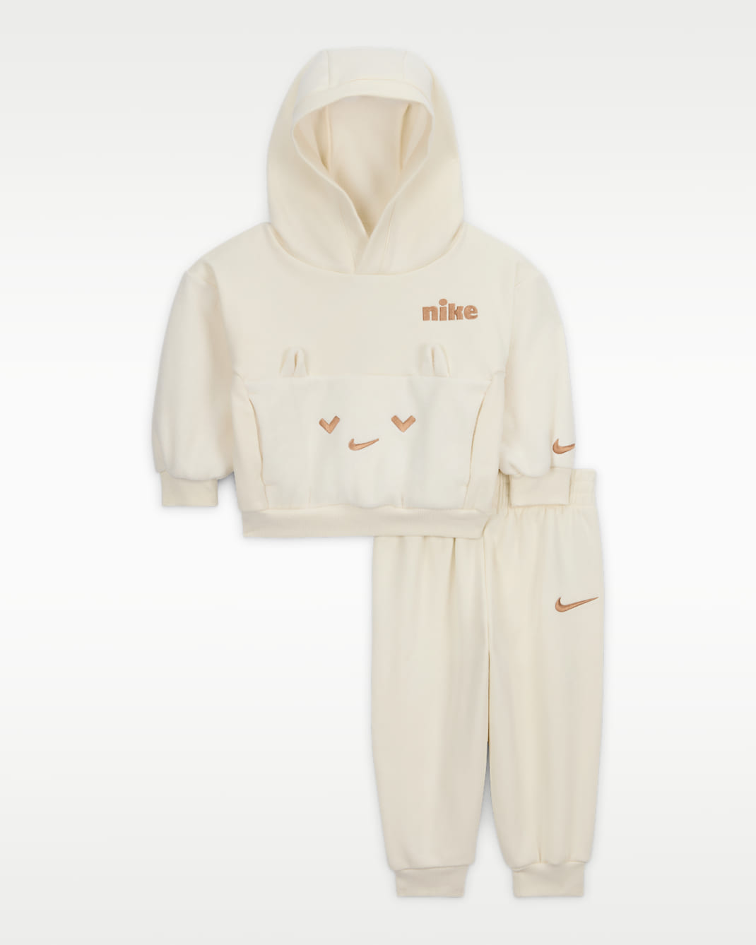 Nike Cozy Comfort Conjunt de dessuadora amb caputxa i pantalons jogger - Nadó (12-24 M) - Pale Ivory