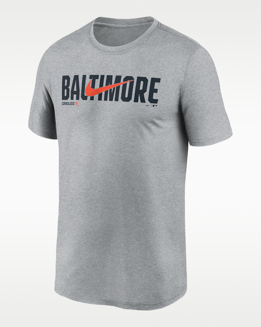 Baltimore Orioles Swoosh Legend Men's Nike Dri-FIT MLB T-Shirt - Grey Heather