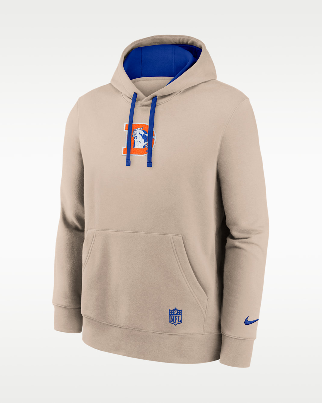 Denver Broncos Rewind Club Men's Nike NFL Pullover Hoodie - Sand/Royal