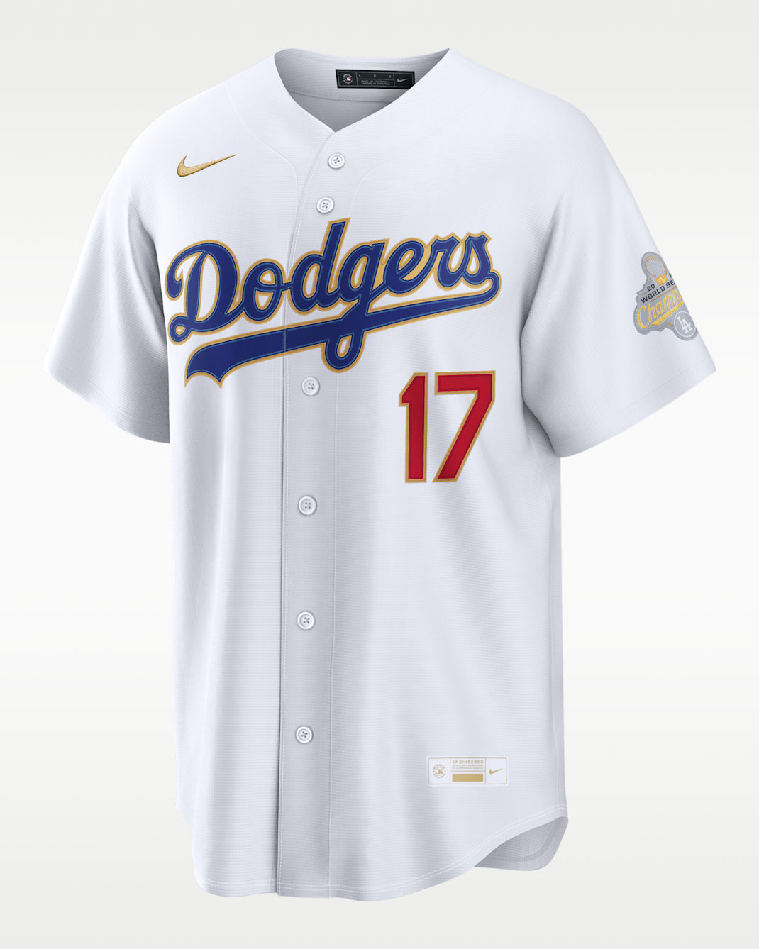Shohei Ohtani Los Angeles Dodgers 2025 World Series Champion Gold Series Men's Nike MLB Stadium Jersey - White