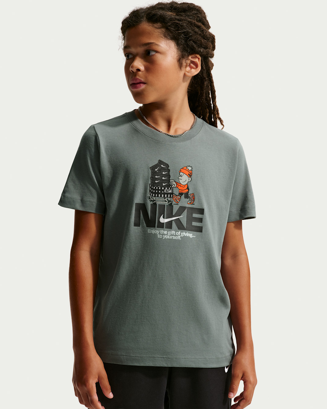 Nike Sportswear Big Kids' T-Shirt - Smoke Grey