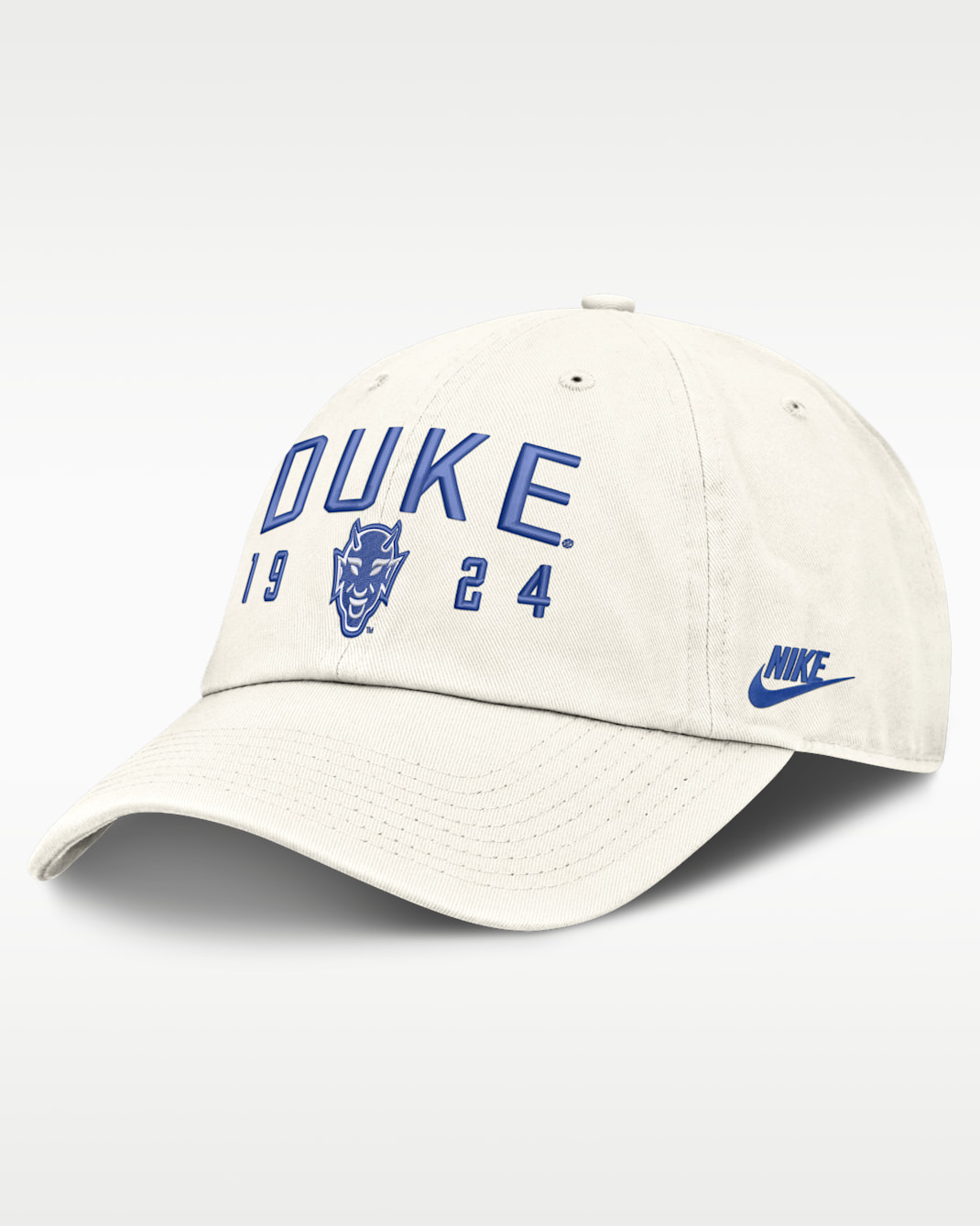 Duke Natural Club Men's Nike College Adjustable Hat - White