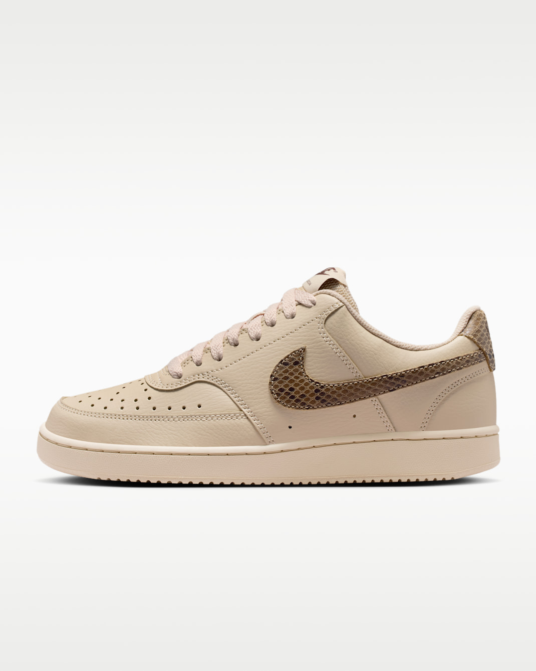 Nike Court Vision Low Premium Women's Shoes - Sanddrift/Black/Light Chocolate/British Khaki