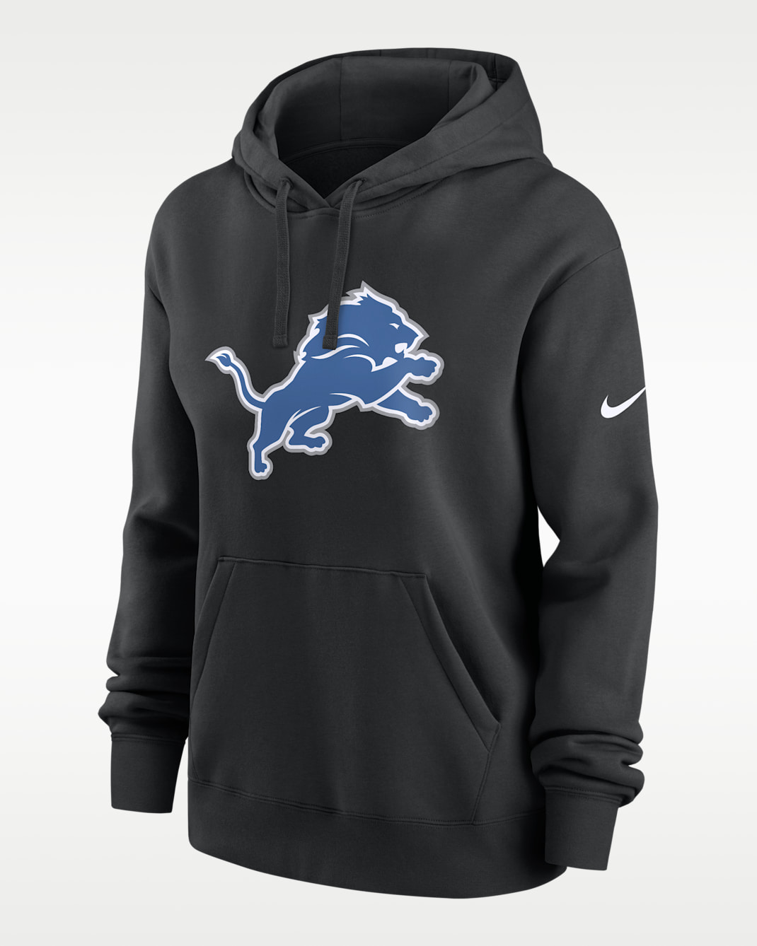 Sudadera con gorro sin cierre Nike de la NFL para mujer Detroit Lions Club - Negro