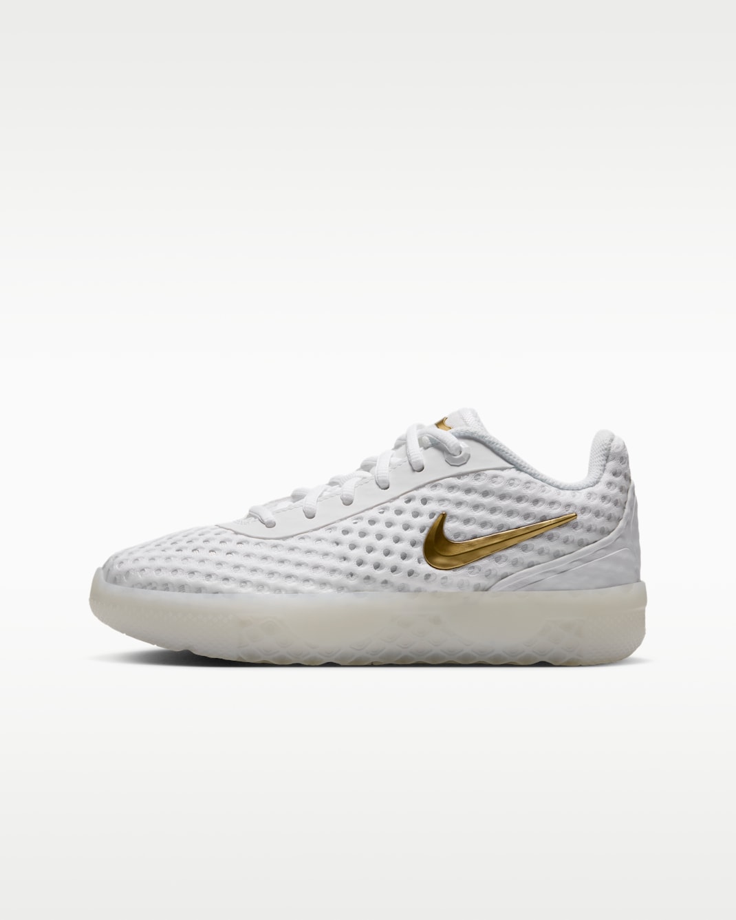 LeBron Witness X Older Kids' Basketball Shoes - White/White/Photon Dust/Metallic Gold
