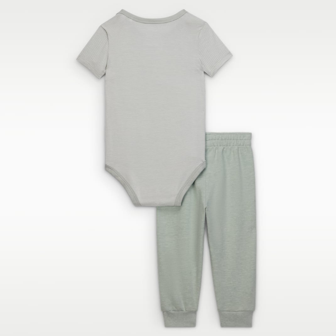 Nike Baby Striped Bodysuit and Joggers Set - Mica Green