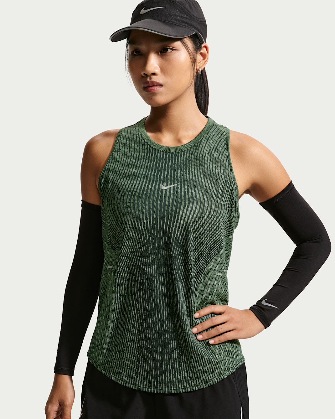 Nike Swift Women's Aero-FIT Running Tank Top - Black/Light Green Spark