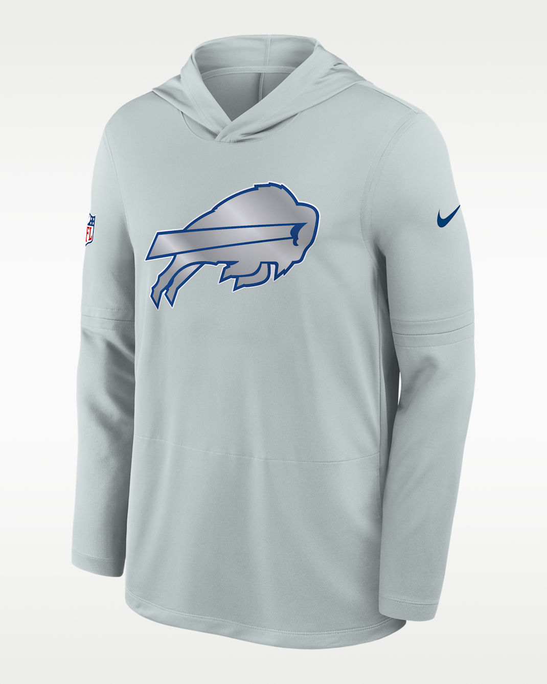 Buffalo Bills Rivalries Collection Sideline Men's Nike Dri-FIT NFL Long-Sleeve Hooded Top - Silver