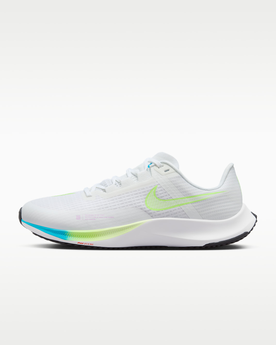 Nike Rival Fly 3 Men's Road Racing Shoes - White/Blue Lightning/Fuchsia Dream/Lime Blast