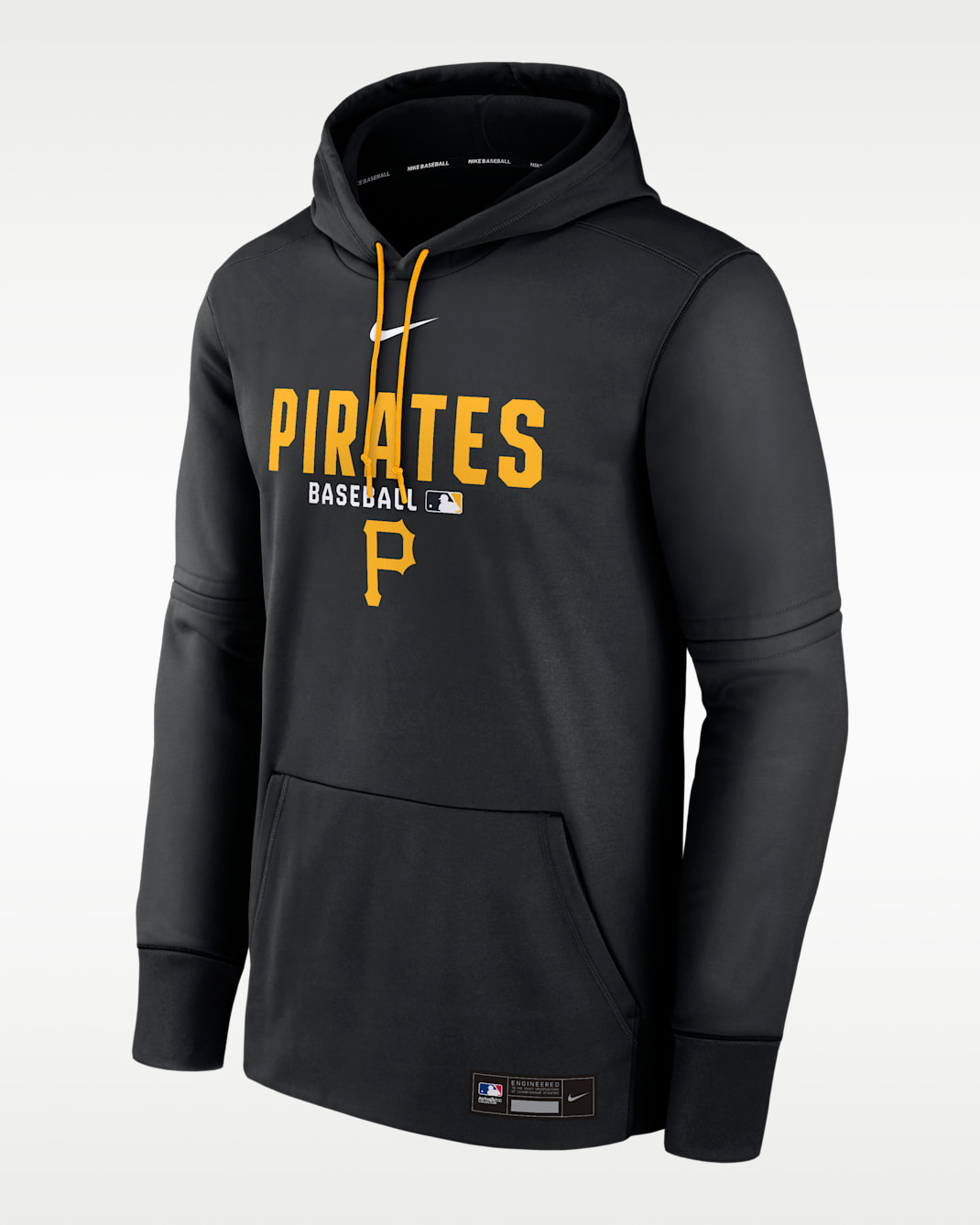Pittsburgh Pirates Authentic Collection Men's Nike Therma MLB Pullover Hoodie - Black