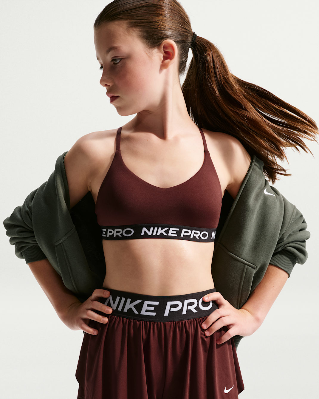 Nike Pro Big Kids' (Girls') Indy Bra - Mystic Dates