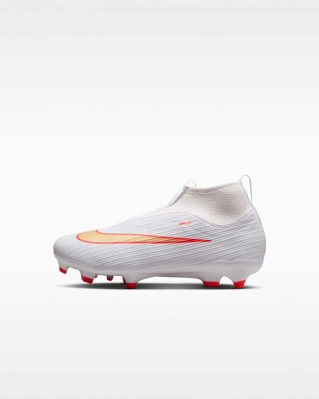Tacos de futbol para terrenos múltiples de corte high para niños de preescolar Nike Jr. Mercurial Superfly 11 Academy - Blanco/Carmesí brillante/Difuso