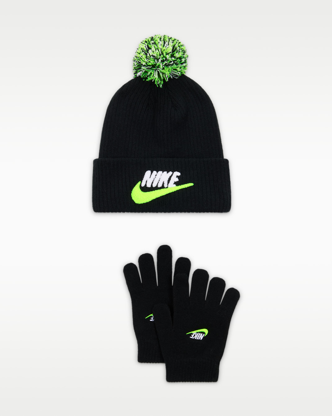 나이키 클럽 주니어 셔닐 피크 투피스 비니 세트 - 블랙