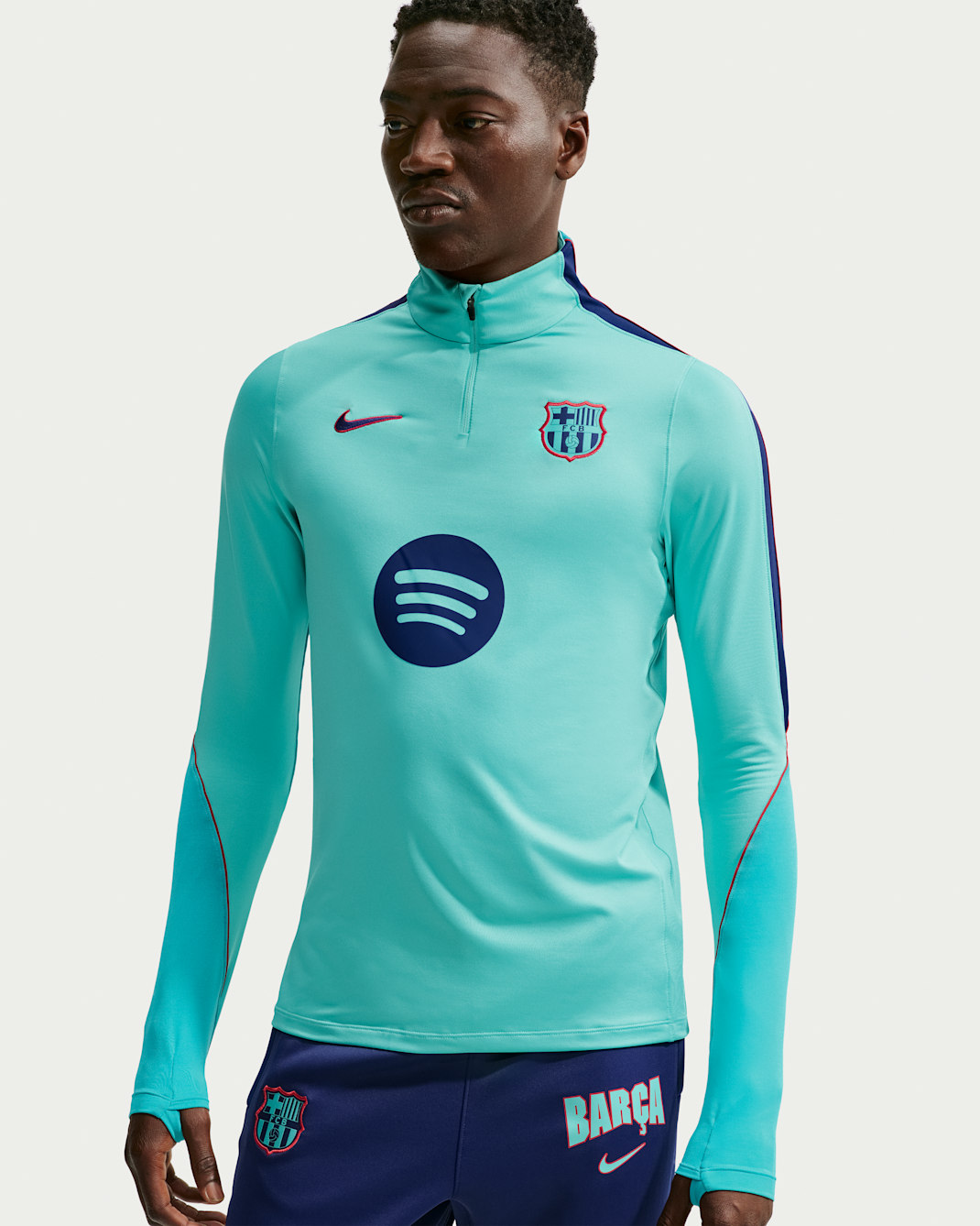 F.C. Barcelona Strike Third Men's Nike Dri-FIT Football Knit Drill Top - Green Frost/Dusty Cactus/Loyal Blue/Loyal Blue