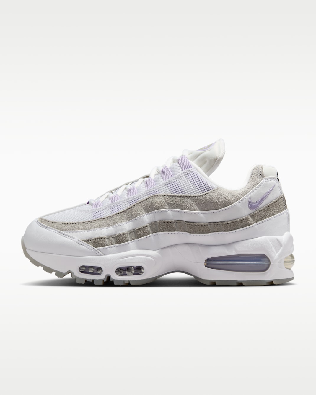 Nike Air Max 95 Women's Shoes - White/Light Graphite/Pearl Grey/Hydrangeas