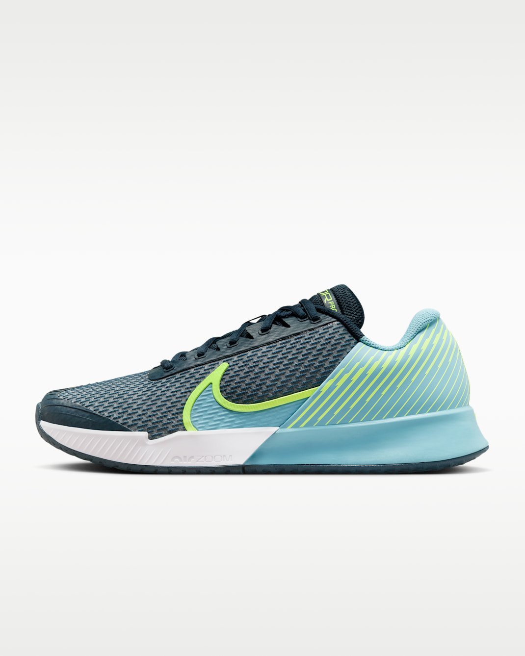 NikeCourt Air Zoom Vapor Pro 2 Men's Hard Court Tennis Shoes - Armoury Navy/Volt/Denim Turquoise