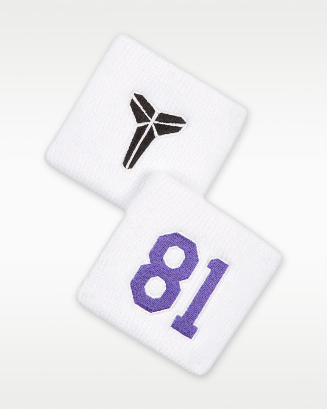 Muñequeras Nike Dri-FIT (paquete de 2) Kobe Bryant - Blanco/Negro/Morado cancha