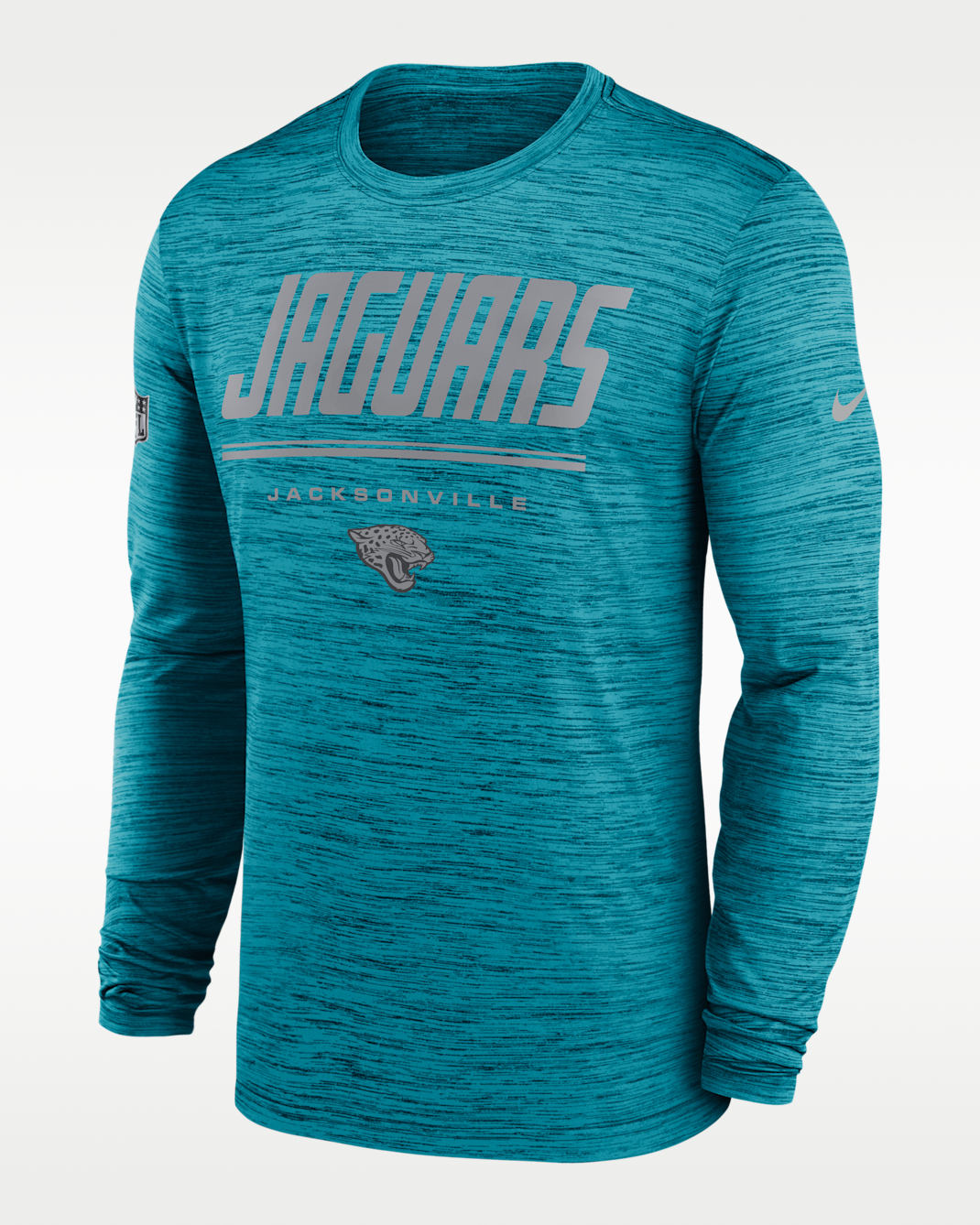 Jacksonville Jaguars Sideline Team Issue Velocity Men's Nike Dri-FIT NFL Long-Sleeve T-Shirt - Blustery