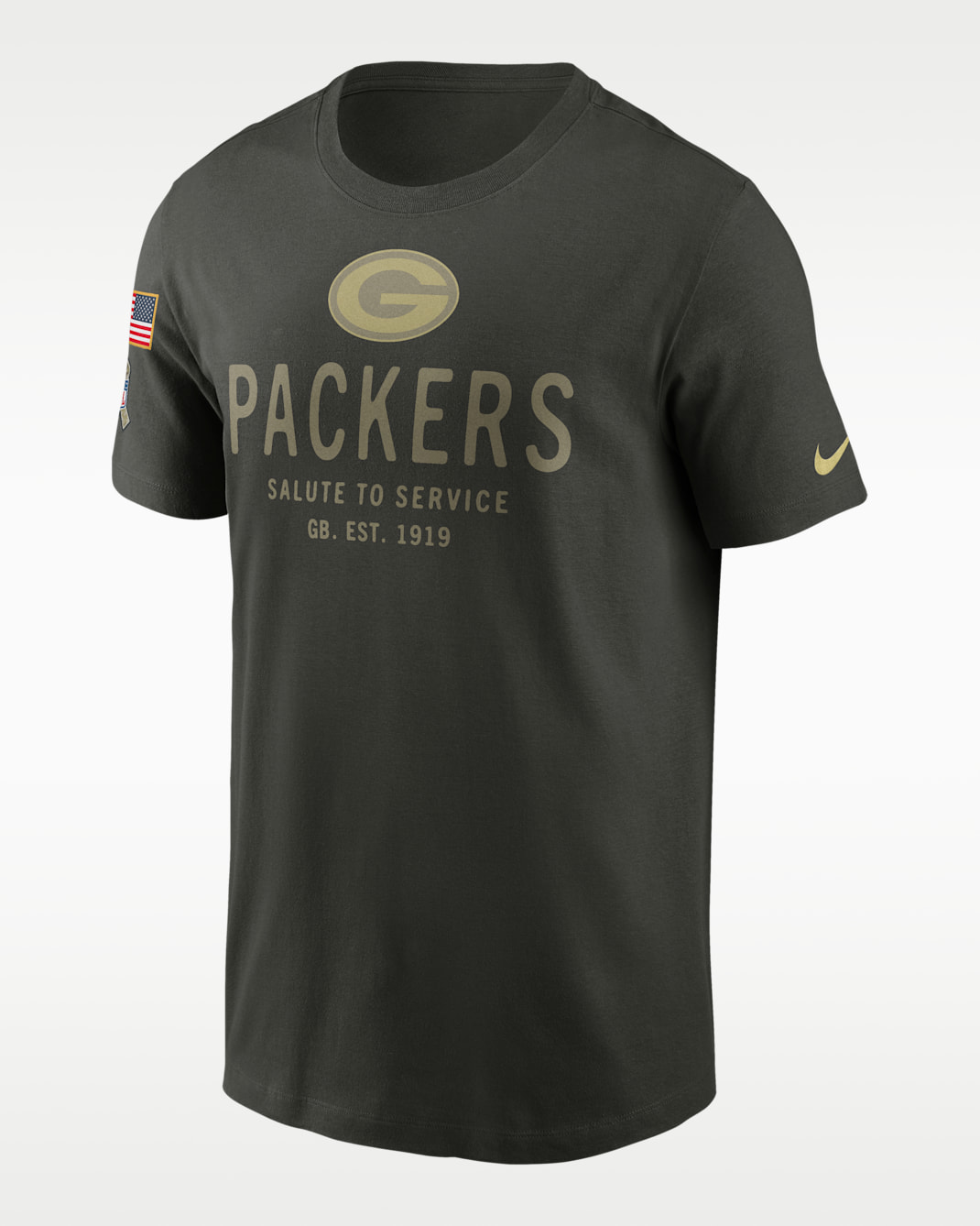 Green Bay Packers Salute to Service Sideline Primary Edge Men's Nike Dri-FIT NFL T-Shirt - Forest Green