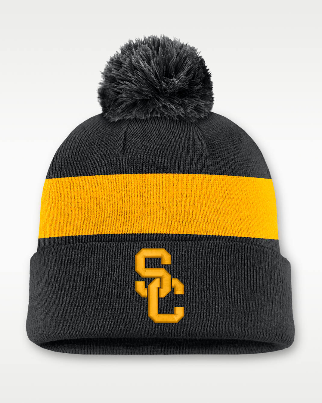 Gorro con dobladillo universitario Nike para hombre USC Peak - Negro