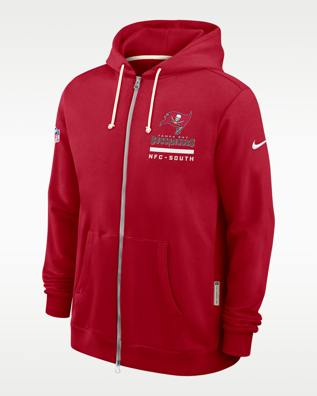 Sudadera con gorro Nike Dri-FIT de la NFL de cierre completo para hombre Tampa Bay Buccaneers Utility Player Sideline - Rojo