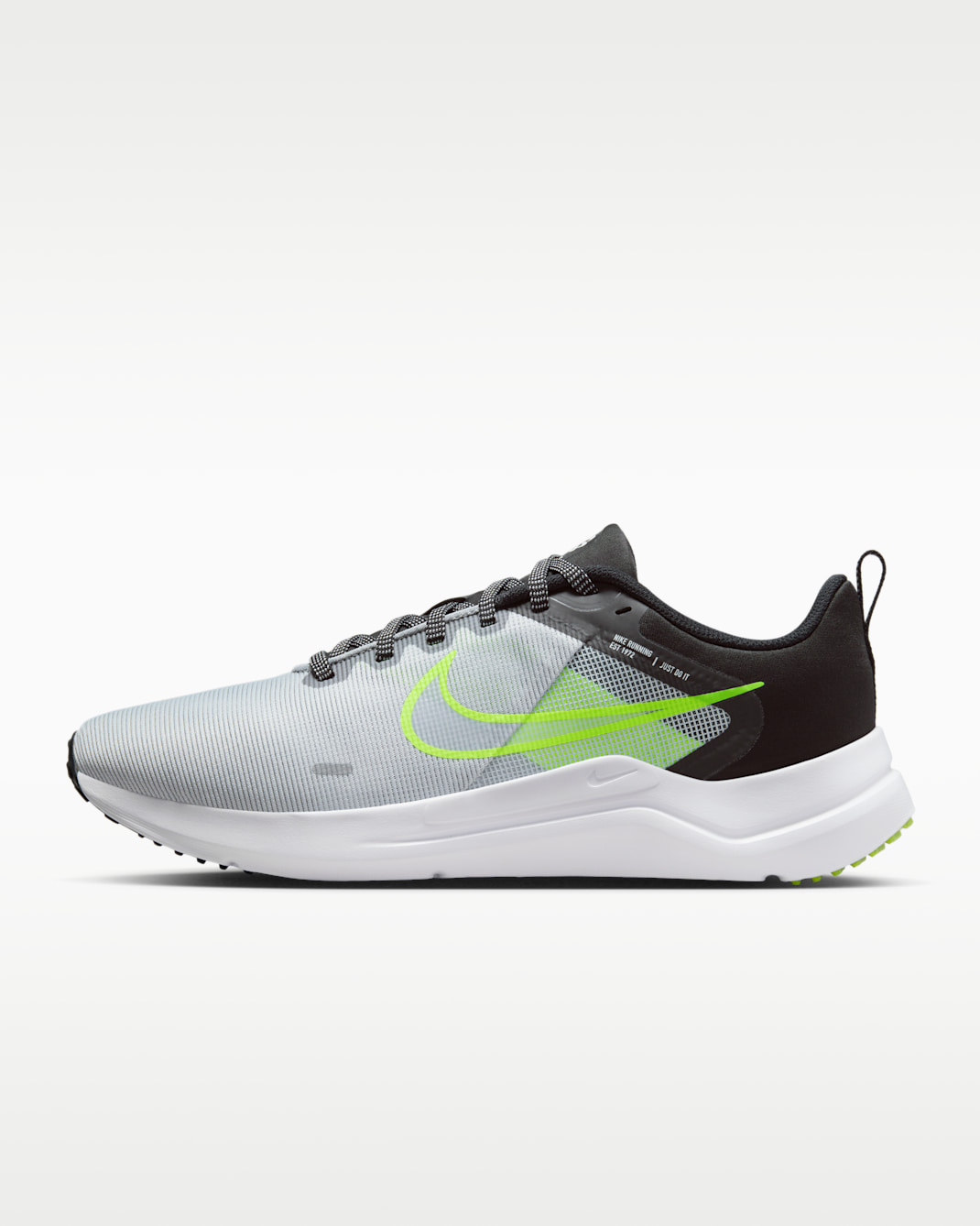 Nike Downshifter 12 Men's Road Running Shoes - Wolf Grey/Black/Volt/White