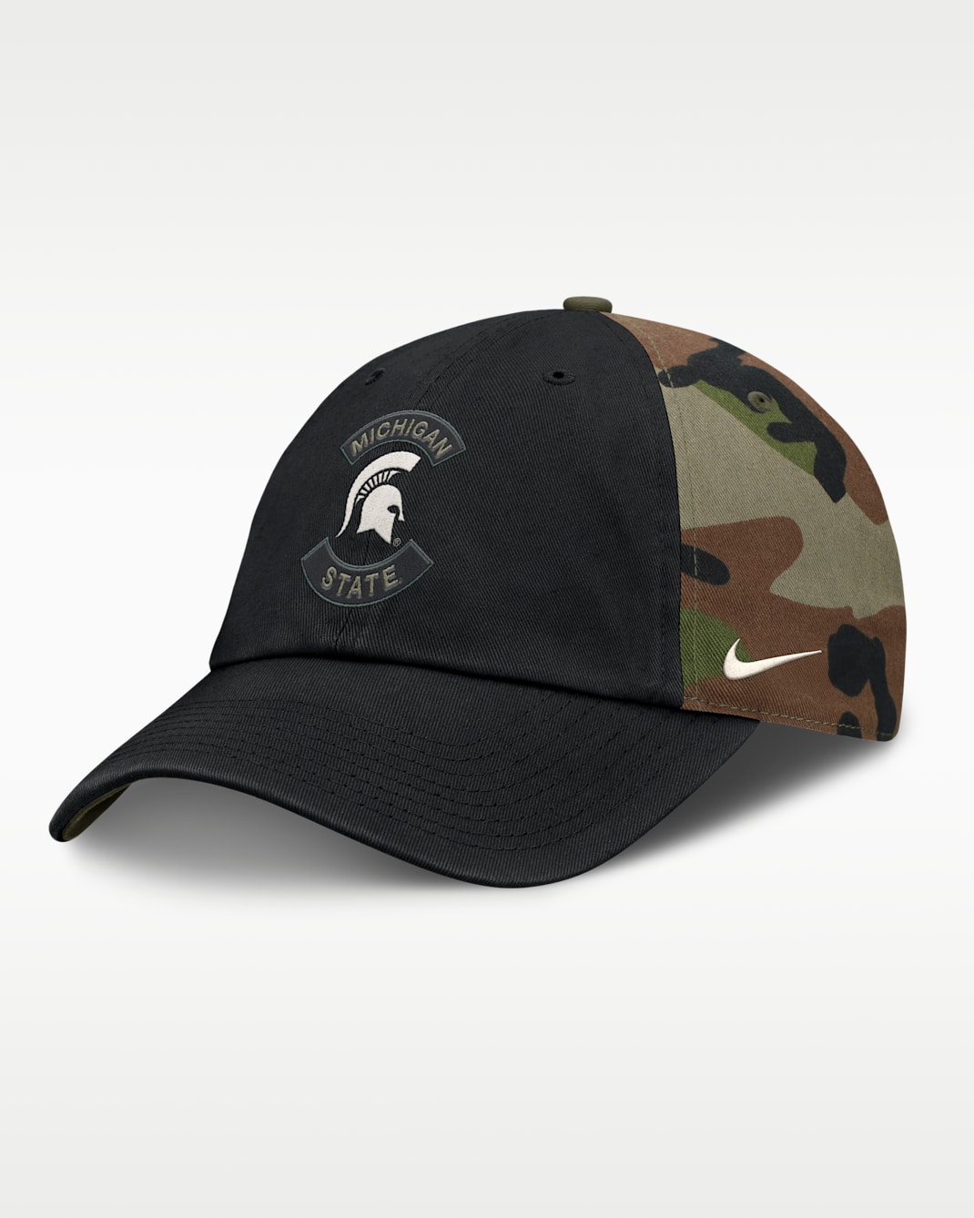 Michigan State 2025 Military Appreciation Club Men's Nike College Adjustable Hat - Camo Green